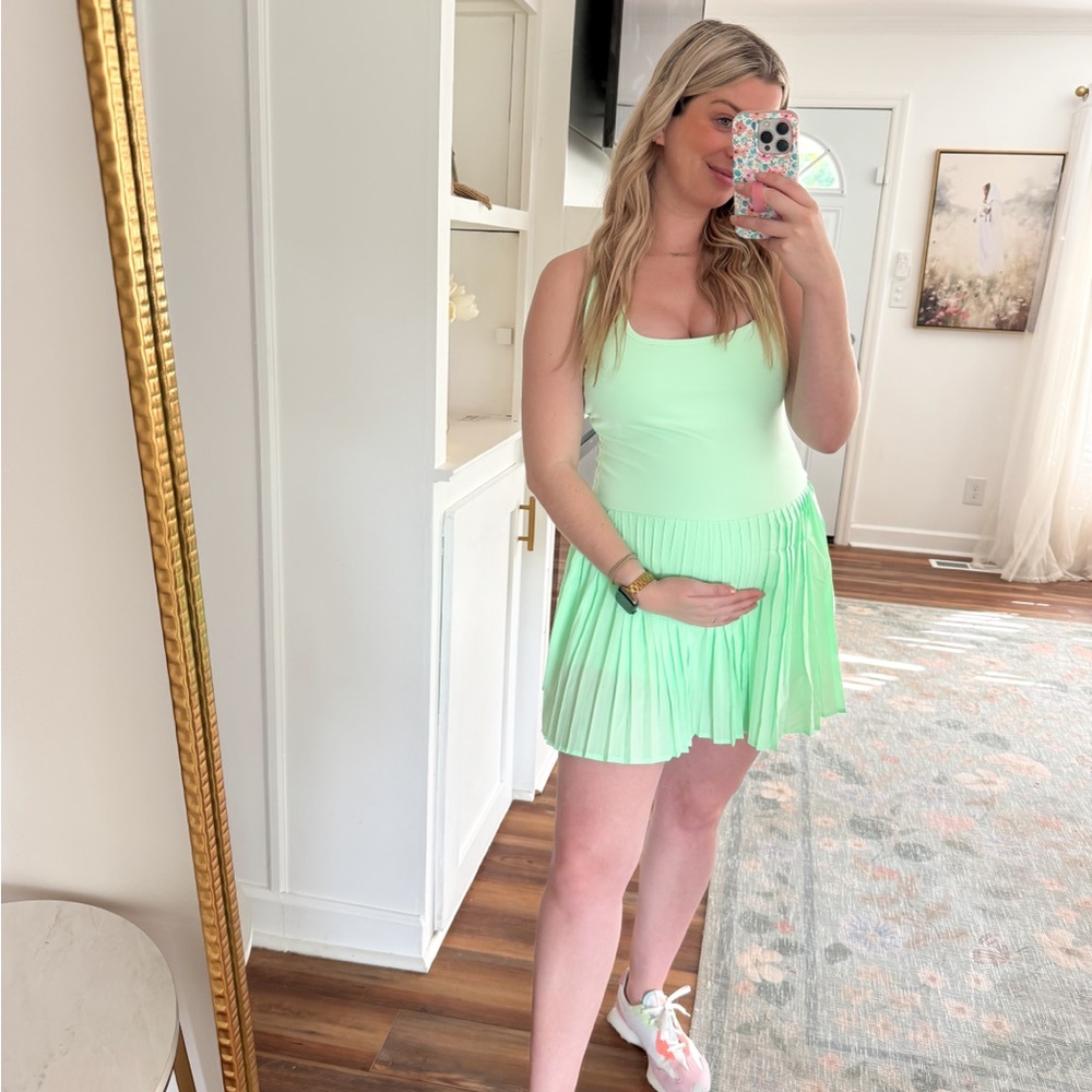 Fabletics Light Green Pleated Dress